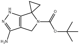 TERT-BUTYL 3'-AMINO-1'H-SPIRO[CYCLOPROPANE-1,6'-PYRROLO[3,4-C]PYRAZOLE]-5'(4'H)-CARBOXYLATE Structure