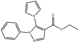 1-フェニル-5-(1H-ピロール-1-イル)-1H-ピラゾール-4-カルボン酸エチル 化学構造式