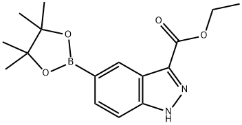 1H-Indazole-3-carboxylic acid, 5-(4,4,5,5-tetraMethyl-1,3,2-dioxaborolan-2-yl)-, ethyl ester, 947191-19-7, 结构式