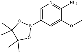 2-PYRIDINAMINE, 3-METHOXY-5-(4,4,5,5-TETRAMETHYL-1,3,2-DIOXABOROLAN-2-YL)- 化学構造式