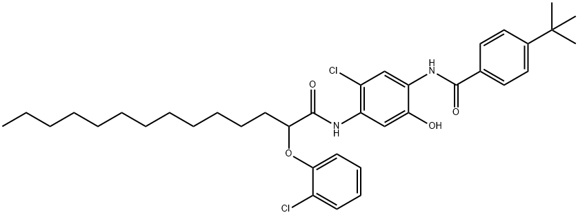 N-[4-(4-tert-Butylbenzoylamino)-2-chloro-5-hydroxyphenyl]-2-(2-chlorophenoxy)tetradecanamide,94725-55-0,结构式