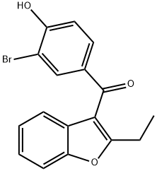 (3-溴-4-羟苯基)(2-乙基-3-苯并呋喃基)-甲酮,94729-09-6,结构式