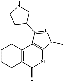 5H-Pyrazolo[3,4-c]isoquinolin-5-one, 3,4,6,7,8,9-hexahydro-3-methyl-1-(3-pyrrolidinyl)- 结构式