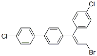 (Z)-4-[3-bromo-1-(4-chlorophenyl)-1-propenyl]-4'-chloro-1,1'-biphenyl Struktur