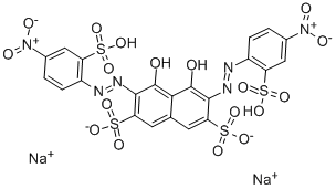 4,5-ジヒドロキシ-3,6-ビス[(4-ニトロ-2-スルホフェニル)アゾ]-2,7-ナフタレンジスルホン酸/ナトリウム,(1:2) 化学構造式