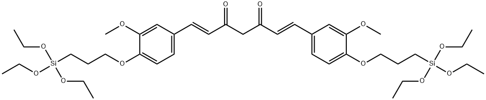 1,7 - 双(4 - 三乙氧硅烷基丙氧基-3 - 甲氧基苯基)-1,6 - 庚二烯-3,5 - 二酮 结构式