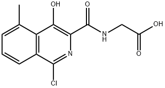 Glycine,  N-[(1-chloro-4-hydroxy-5-methyl-3-isoquinolinyl)carbonyl]- Structure