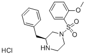(S)-3-Benzyl-1-(2-methoxy-benzenesulfonyl)-piperazine hydrochloride Struktur