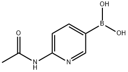 2-アセトアミドピリジン-5-ボロン酸 化学構造式