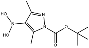 N-BOC-1H-ピラゾール-4-ボロン酸 化学構造式