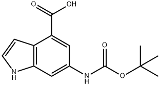 1H-Indole-4-carboxylic acid, 6-[[(1,1-diMethylethoxy)carbonyl]aMino]- Structure