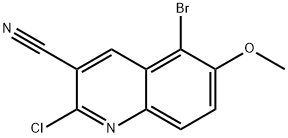 5-BROMO-2-CHLORO-6-METHOXYQUINOLINE-3-CARBONITRILE 结构式