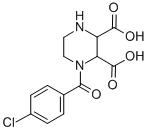 1-(4-クロロベンゾイル)ピペラジン-2,3-ジカルボン酸 化学構造式