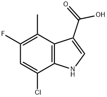 1H-Indole-3-carboxylic  acid,  7-chloro-5-fluoro-4-methyl- Structure