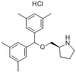 (S)-2-[Bis(3,5-dimethylphenyl)methoxymethyl]pyrrolidine  hydrochloride Struktur