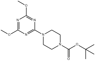 Tert-Butyl 4-(4,6-Dimethoxy-1,3,5-Triazin-2-Yl)Piperazine-1-Carboxylate Struktur