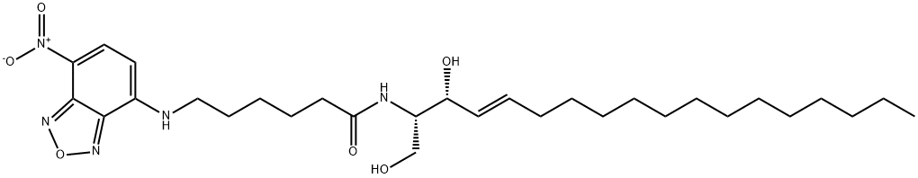 N-[6-[(7-NITRO-2-1,3-BENZOXADIAZOL-4-YL)AMINO]HEXANOYL]-D-ERYTHRO-SPHINGOSINE;C6-NBD CERAMIDE, 94885-02-6, 结构式