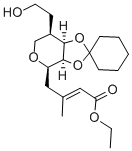 (E)-5,9-ANHYDRO-6,7-O-CYCLOHEXYLIDENE-2,3,4,8-TETRADEOXY-8-C-(ETHOXYCARBONYL)METHYL-3-METHYL-D-ALLO-NON-2-ENITOL Struktur