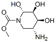 1-Piperidinecarboxylicacid,5-amino-2,3,4-trihydroxy-,methylester,(2alpha,3beta,4beta,5alpha)-(9CI) 结构式
