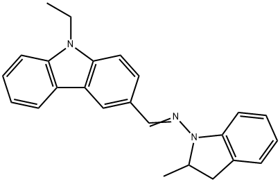 N-[(9-乙基咔唑-3-基)亚甲基]-2-甲基-1-二氢吲哚胺,94941-30-7,结构式