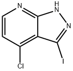4-クロロ-3-ヨード-1H-ピラゾロ[3,4-B]ピリジン 化学構造式
