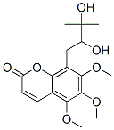 (-)-8-(2,3-Dihydroxy-3-methylbutyl)-5,6,7-trimethoxy-2H-1-benzopyran-2-one Structure