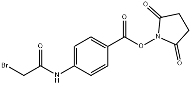 N-succinimidyl ((bromoacetyl)amino)benzoate Structure