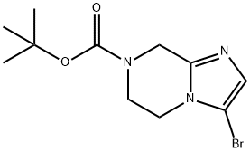 3-溴-5,6-二氢咪唑并[1,2-A]吡嗪-7(8H)-甲酸叔丁酯 结构式