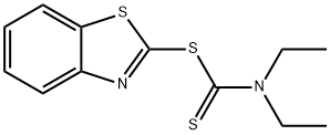 二乙基二硫代氨基甲酸2-苯并噻唑酯,95-30-7,结构式