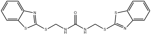 1,3-ビス[[(ベンゾチアゾール-2-イル)チオ]メチル]尿素 化学構造式