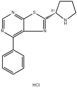 (S)-7-苯基-2-(吡咯烷-2-基)噻唑并[5,4-D]嘧啶盐酸盐, 950192-41-3, 结构式