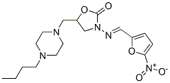 5-[(4-butylpiperazin-1-yl)methyl]-3-[(5-nitro-2-furyl)methylideneamino ]oxazolidin-2-one Struktur