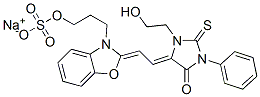 1-(2-hydroxyethyl)-3-phenyl-2-thioxo-5-[[3-[3-(sulphooxy)propyl]-3H-benzoxazol-2-ylidene]ethylidene]imidazolidin-4-one, monosodium salt 结构式