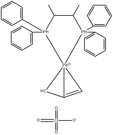 ([2S,3S]-BIS[DIPHENYLPHOSPHINO]BUTANE)(ETA3-ALLYL) PALLADIUM(II) PERCHLORATE Structure