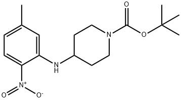 tert-Butyl 4-[(5-methyl-2-nitrophenyl)amino]-piperidine-1-carboxylate Struktur