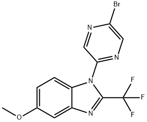 1H-BENZIMIDAZOLE, 1-(5-BROMO-2-PYRAZINYL)-5-METHOXY-2-(TRIFLUOROMETHYL)- Structure