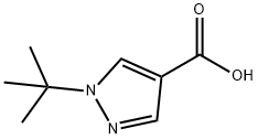 1-TERT-ブチル-1H-ピラゾール-4-カルボン酸 化学構造式