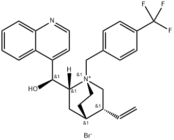 N-(4-トリフルオロメチルベンジル)シンコニニウムブロミド 化学構造式