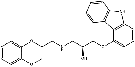 (S)-1-(9H-カルバゾール-4-イルオキシ)-3-[[2-(2-メトキシフェノキシ)エチル]アミノ]-2-プロパノール 化学構造式