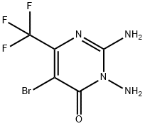 2,3-ジアミノ-5-ブロモ-6-(トリフルオロメチル)-4(3H)-ピリミジノン 化学構造式