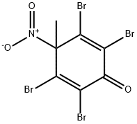 2,3,5,6-テトラブロモ-4-メチル-4-ニトロ-2,5-シクロヘキサジエン-1-オン 化学構造式