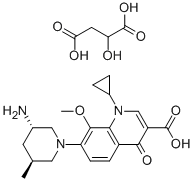 Butanedioicacid,2-hydroxy-,compd.with7-[(3S,5S)-3-amino-5-methyl-1-piperidinyl]-1-cyclopropyl-1,4-dihydro-8-methoxy-4-oxo-3-quinolinecarboxylicacid