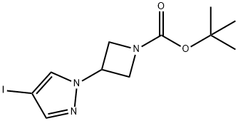 1-Azetidinecarboxylic acid, 3-(4-iodo-1H-pyrazol-1-yl)-, 1,1-dimethylethyl ester Structure