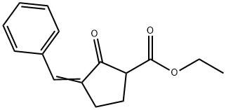 3-Benzylidene-2-oxo-cyclopentanecarboxylic acid ethyl ester Structure