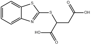 (ベンゾチアゾール-2-イルチオ)こはく酸 化学構造式