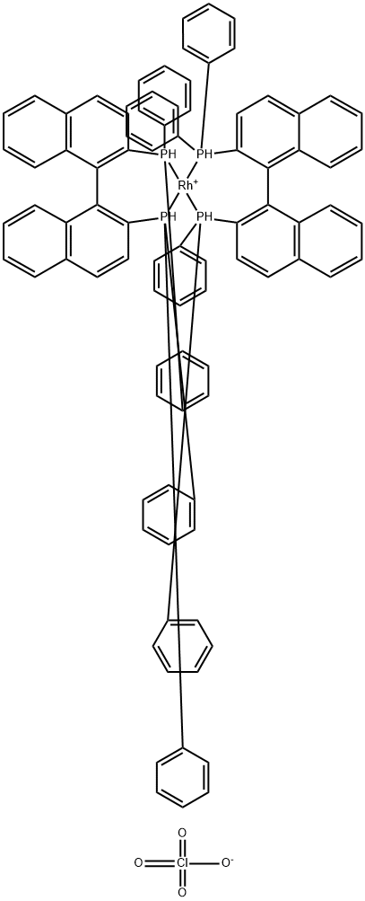 2,2'-双(二苯基膦)-1,1'联萘)铑(I)高氯酸盐 结构式