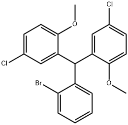 2-((2-BROMOPHENYL)(5-CHLORO-2-METHOXYPHENYL)METHYL)-4-CHLORO-1-METHOXYBENZENE 化学構造式