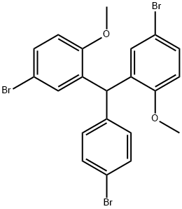 4-BROMO-2-((5-BROMO-2-METHOXYPHENYL)(4-BROMOPHENYL)METHYL)-1-METHOXYBENZENE Struktur
