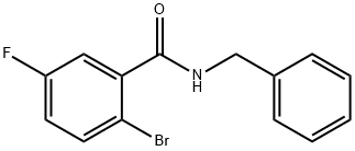 N-ベンジル-2-ブロモ-5-フルオロベンズアミド 化学構造式