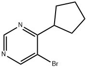 5-ブロモ-4-シクロペンチルピリミジン 化学構造式